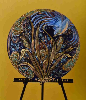 تابلوي مينياتور گل و مرغ