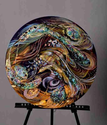 Miniature painting of Golden duck