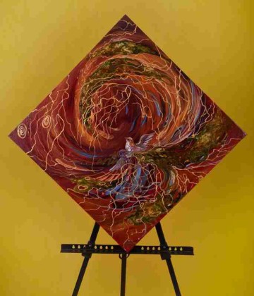 Miniature painting of Rainbow bird