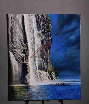 Hyperreal Waterfall painting
