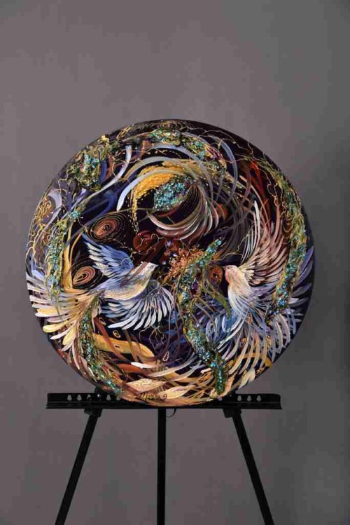 تابلوي مينياتور دو پرنده