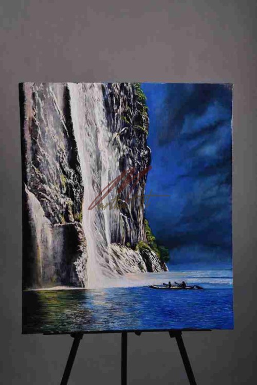 Hyperreal Waterfall painting
