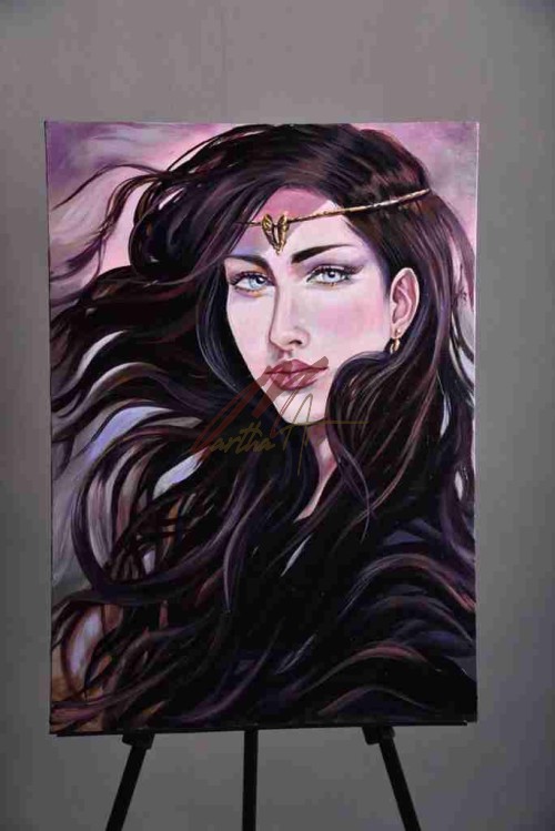 تابلوي دختري در باد